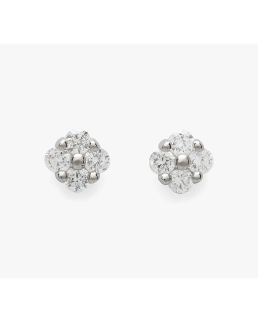 Kate Spade White Fine Time To Shine Diamond Flower Studs
