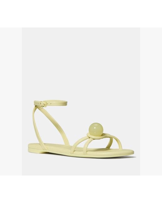 Kate Spade Metallic Harmony Smooth Leather Flat Sandal