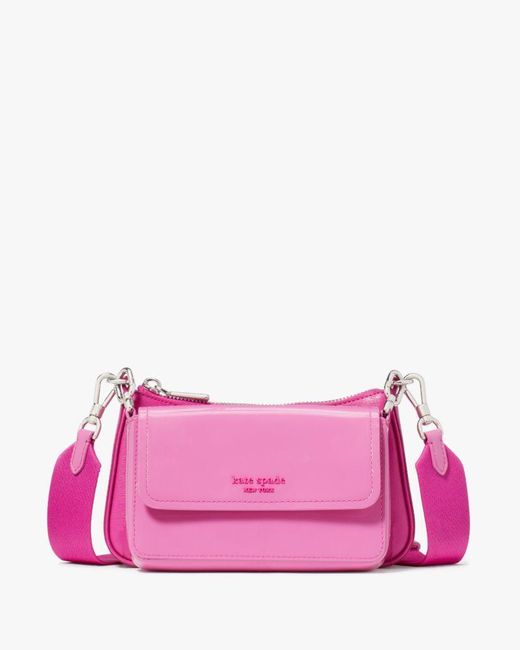 Kate Spade Pink Double Up Patent Leather Crossbody
