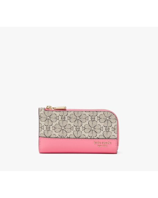 Kate Spade Pink Spade Flower Small Slim Bifold Wallet