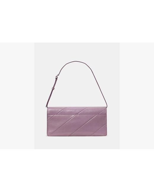 Kate Spade Purple Deco Glazed Leather Soft Shoulder Bag