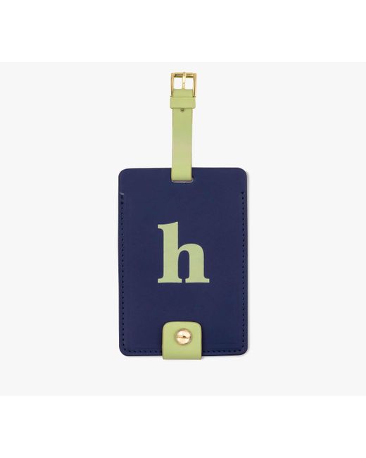 Kate Spade Blue Monogrammed Navy Luggage Tag
