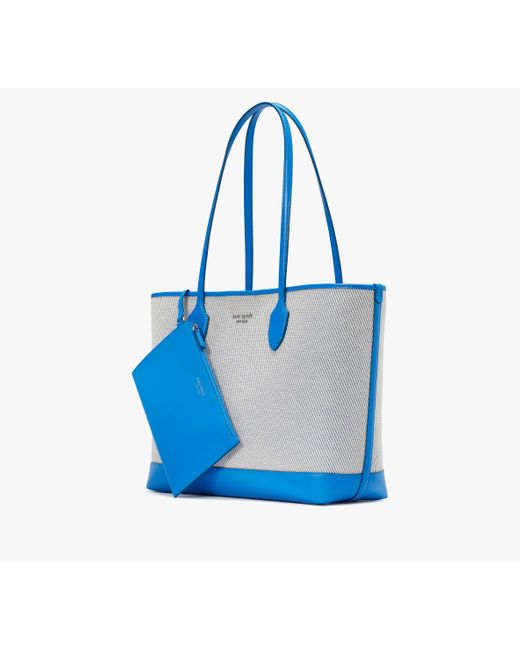 Kate Spade Blue Bleecker Canvas Large Tote