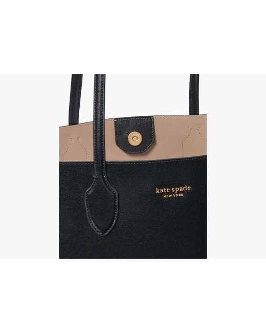 Kate Spade Black Knott Colorblocked Leather & Suede Medium Crossbody Tote