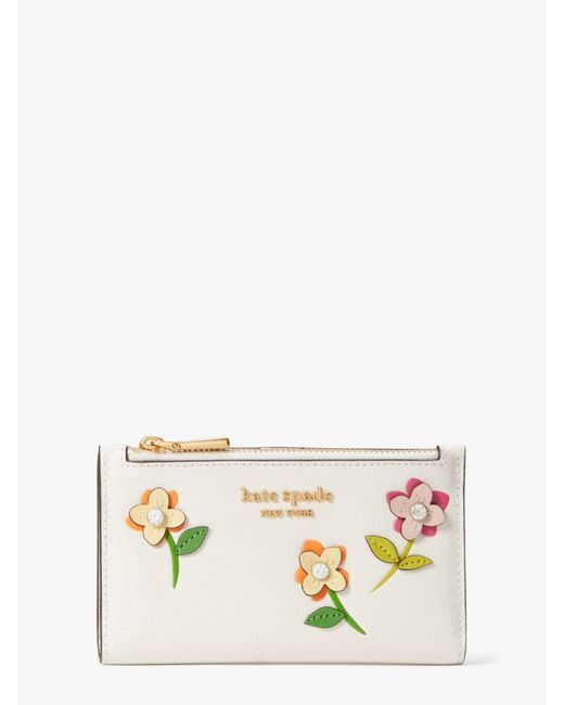 Kate Spade Multicolor In Bloom Flower Small Slim Bifold Wallet