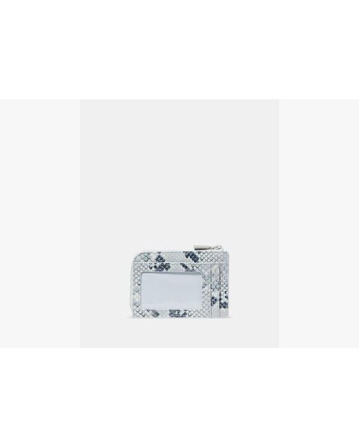 Kate Spade White Snake Embossed Mini Zip Card Case