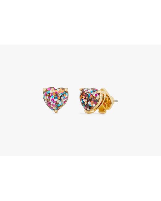 Kate Spade White My Love Heart Studs