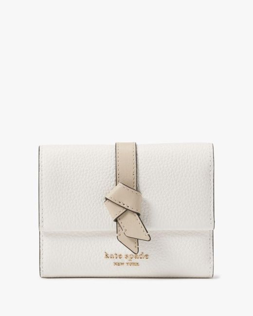 Kate Spade White Knott Colorblocked Small Compact Wallet