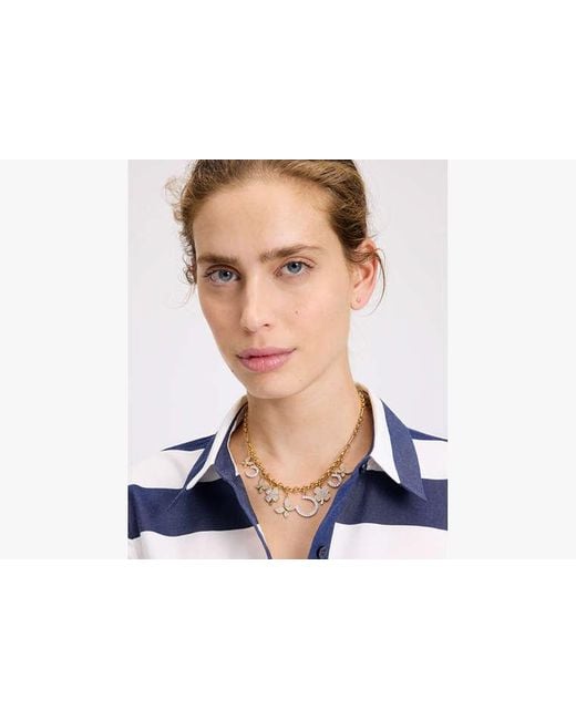 Kate Spade Black Lucky Charm Statement Necklace, Clear/Two Tone
