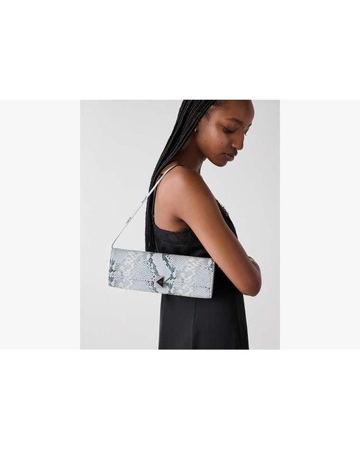 Kate Spade White Deco Snake Embossed Soft Mini Shoulder Bag