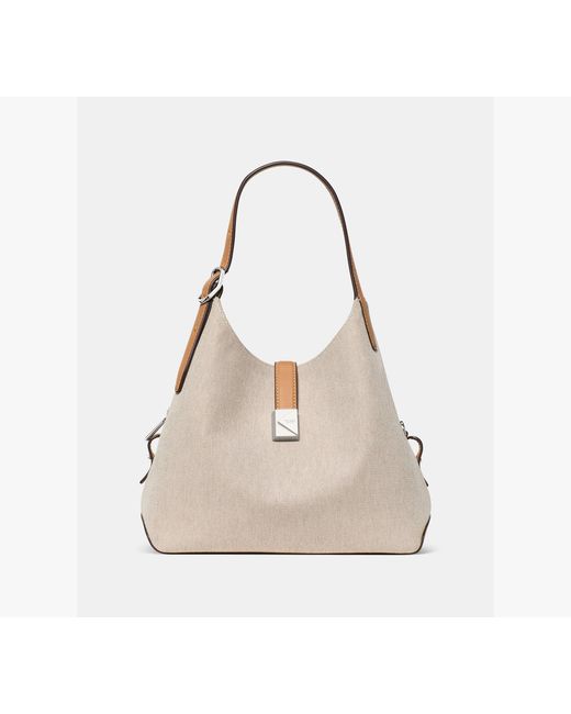Kate Spade Natural Deco Canvas Crossbody Tote Bag
