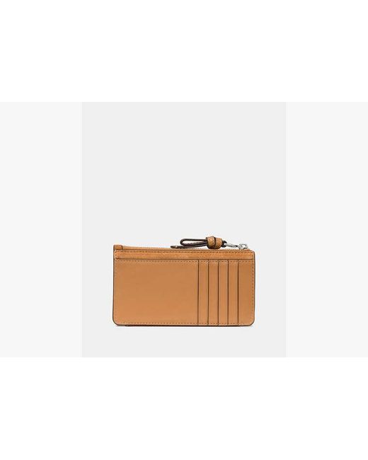 Kate Spade Brown Loop Suede Zip Card Case