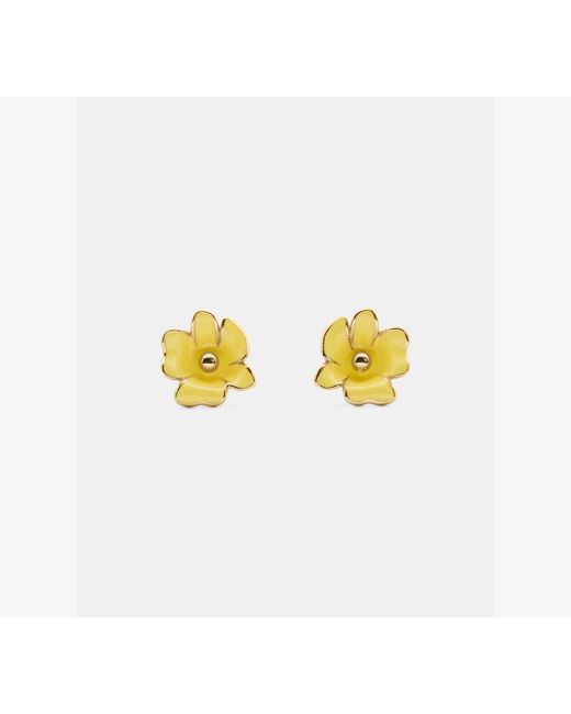 Kate Spade White Golden Bloom Flower Studs