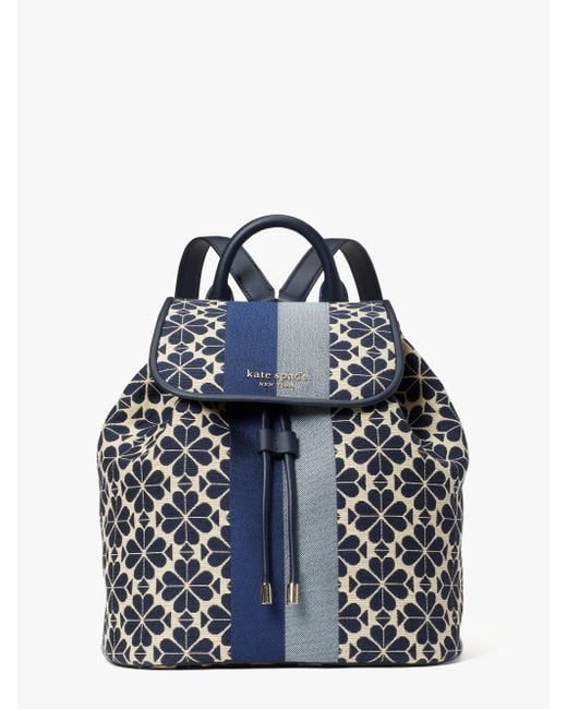 Kate Spade Synthetic Spade Flower Jacquard Stripe Sinch Medium Flap