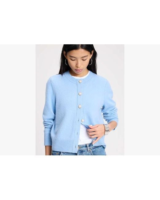 Kate Spade Blue Nell Cardigan Mit Perlknöpfen