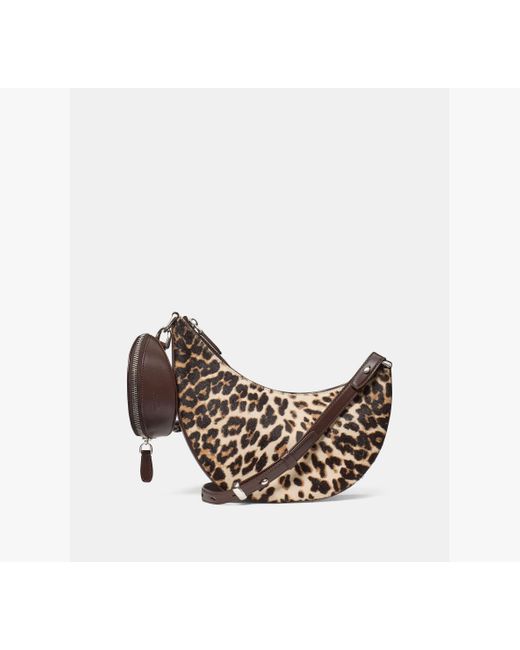 Kate Spade Gray Duo Leopard Haircalf Crossbody Bag