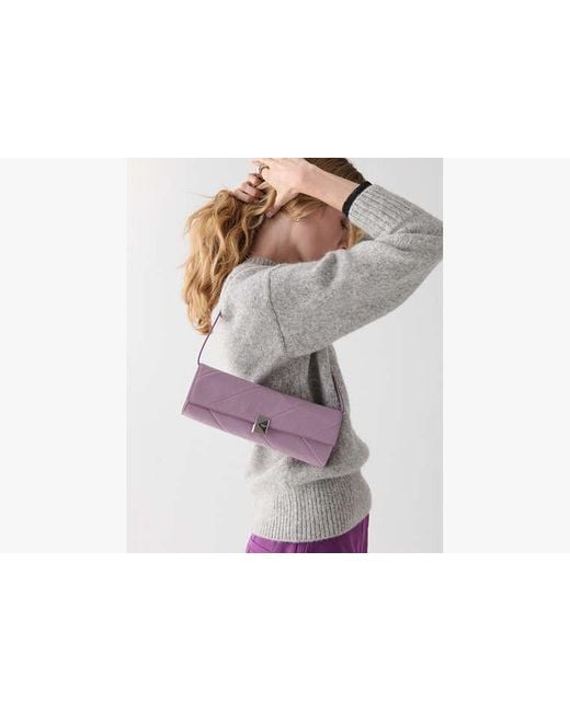 Kate Spade Deco Pieced Glazed Soft Mini Shoulder in Purple | Lyst