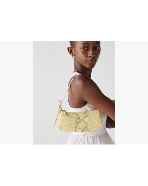 Kate Spade Metallic Loop Snakeskin Embossed Leather Pochette Shoulder Bag