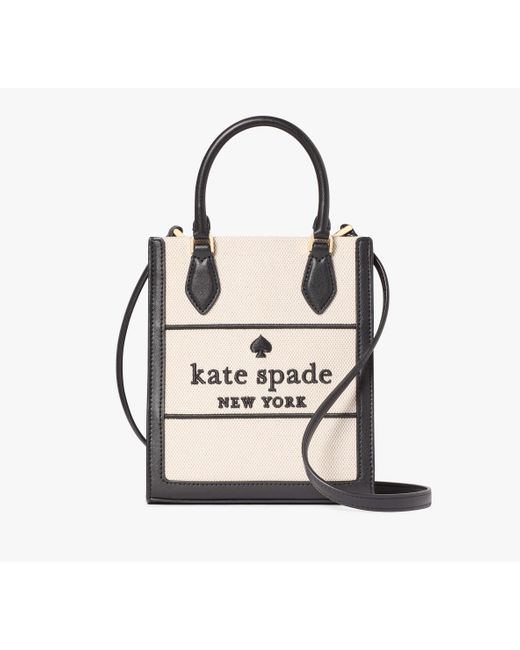 Kate Spade White Ellie Canvas Mini Tote