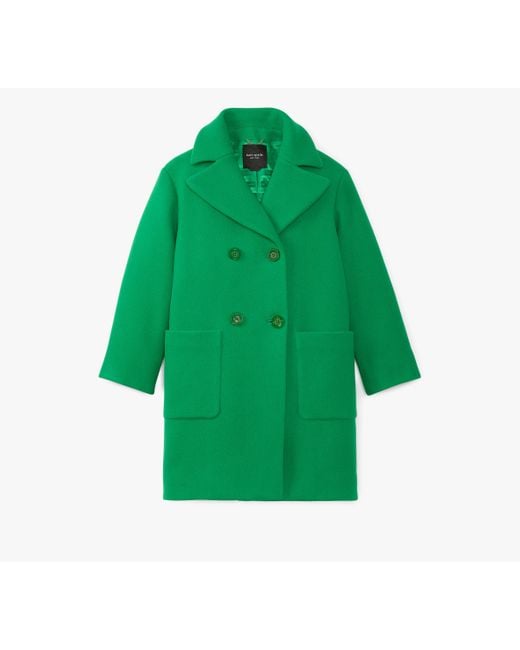 Kate Spade Green Double Breasted Wool Coat