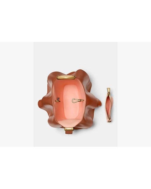 Kate Spade Brown Halo Pleated Wave Mini Bucket Bag