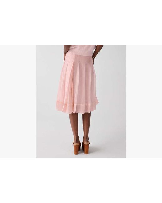 Kate Spade Pink Kate Spade Crinkled Organza Pleated Skirt