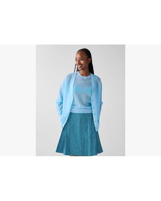 Kate Spade Blue Sheer Knit Cardigan