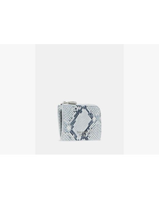 Kate Spade White Snake Embossed Mini Zip Card Case