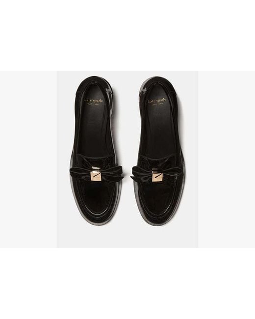Kate Spade Black Deco Bow Heeled Loafer
