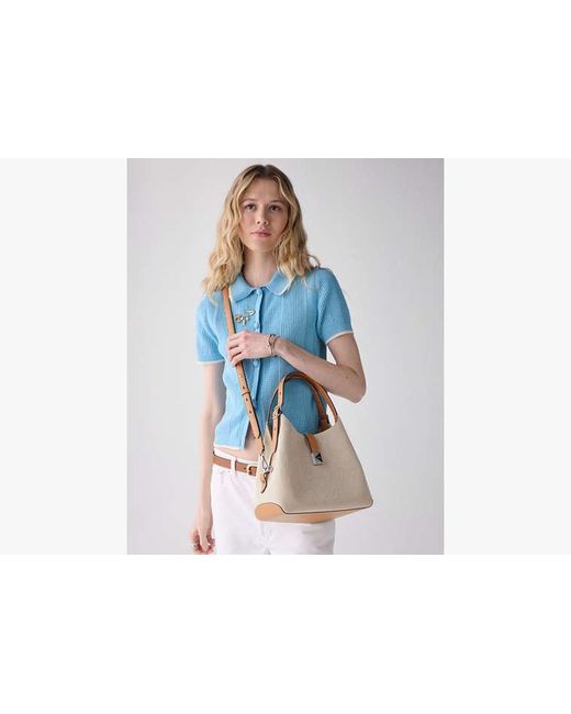 Kate Spade Natural Deco Canvas Crossbody Tote Bag