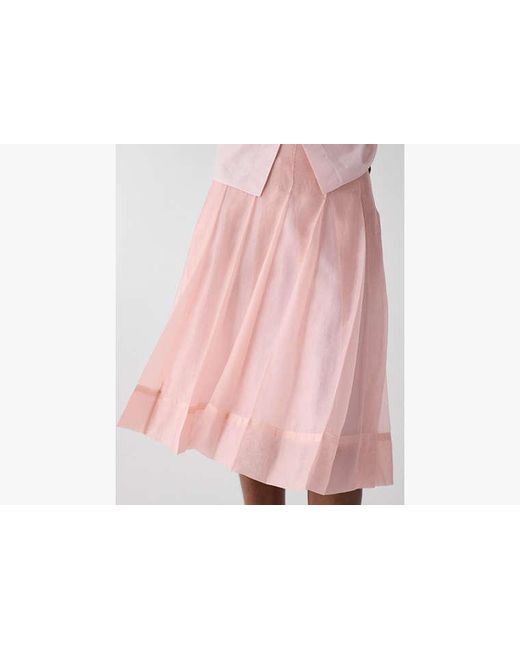 Kate Spade Pink Kate Spade Crinkled Organza Pleated Skirt
