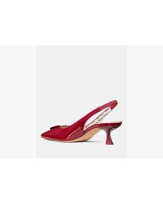 Kate Spade Red Lover Slingback Kitten Heel
