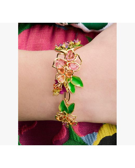 Kate Spade Metallic Paradise Floral Statement Bracelet