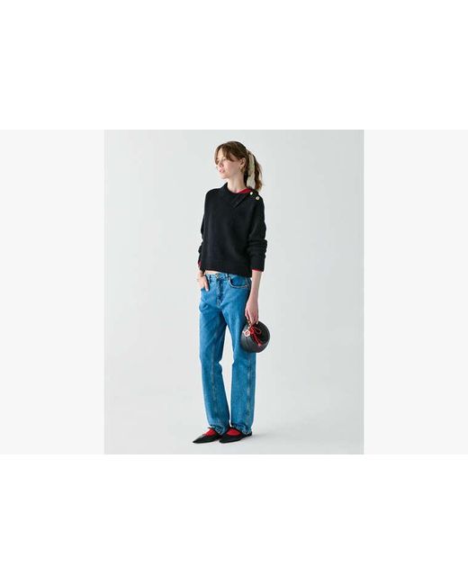 Kate Spade Black Turtleneck With Bauble Buttons