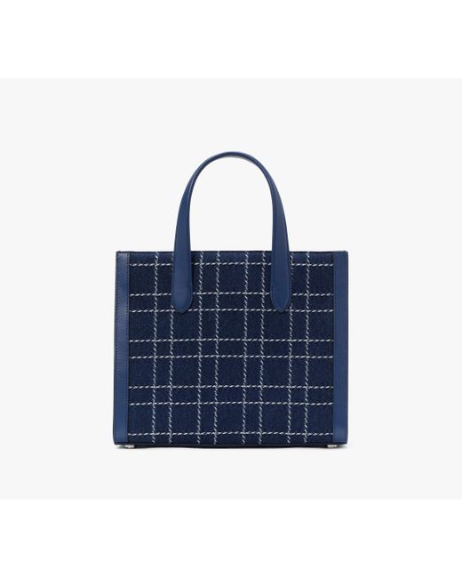 Kate Spade Blue Manhattan Denim Check Small Tote