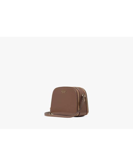 Kate Spade Brown Devin Double Zip Dome Crossbody