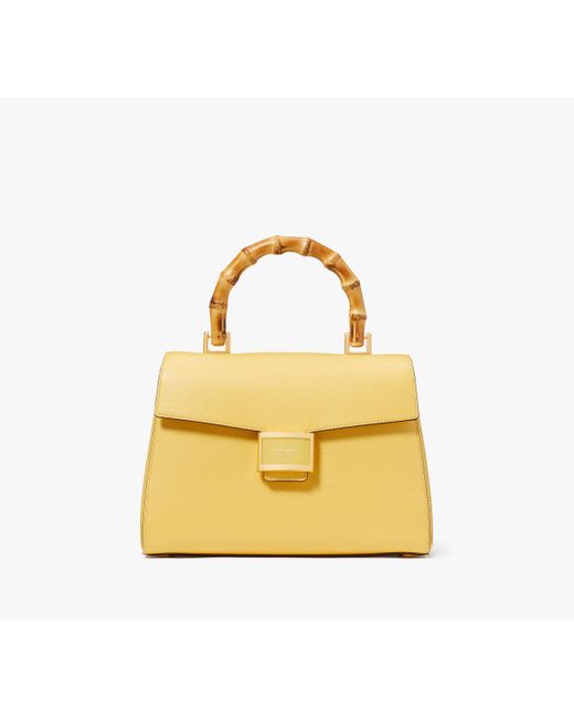 Kate Spade Metallic Katy Textured Leather Bamboo Medium Top-Handle Bag