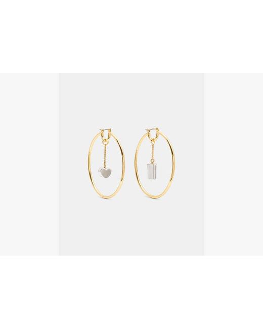 Kate Spade White Geo Pop Round Hoops