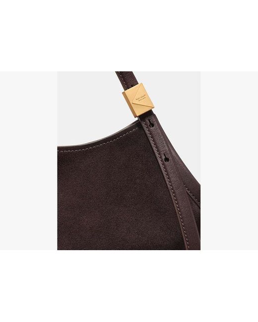 Kate Spade Brown Deco Suede Small Tulip Tote Bag