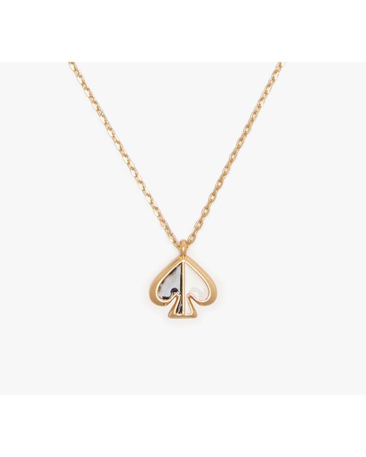 Kate Spade White Kate Spade Everyday Spade Enamel Block Mini Pendant