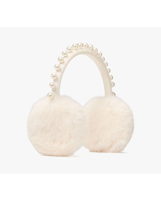 Kate Spade White Pearl Embellished Earmuffs