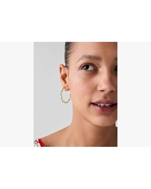 Kate Spade White Kate Spade Wave Hoop Earring