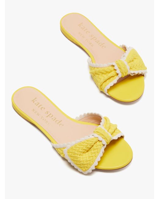 Kate Spade Tango Slide Sandals in Yellow - Lyst