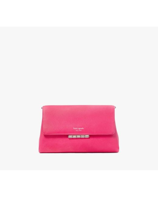 Kate Spade Pink Grace Embellished Lock Clutch