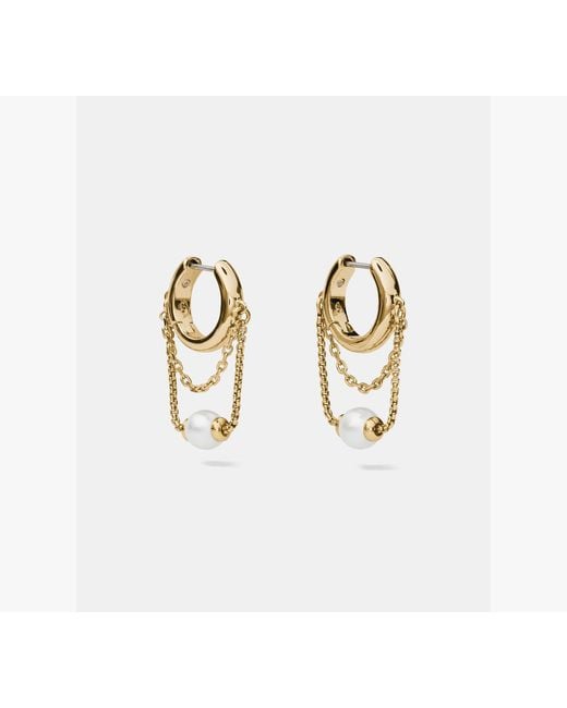 Kate Spade White Chain Reaction Chain Huggies