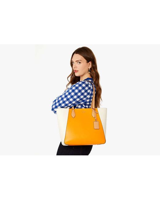 Kate Spade Orange Poppy Colorblock Tote Bag