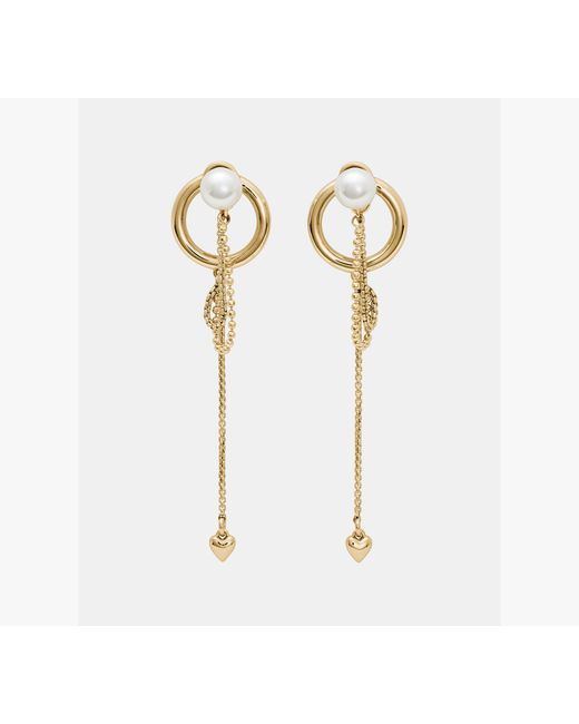 Kate Spade White Chain Reaction Front Back Studs