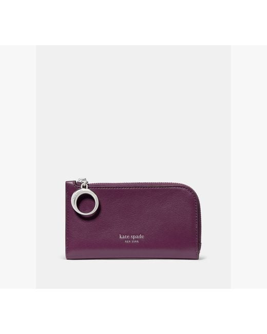 Kate Spade Purple Halo Fine Grain Leather Small Slim Bifold Wallet
