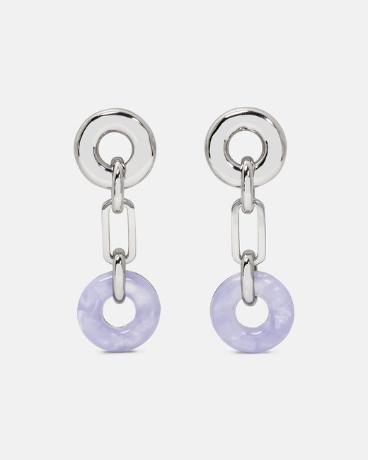 Kate Spade White Interlock Linear Dangle Earrings