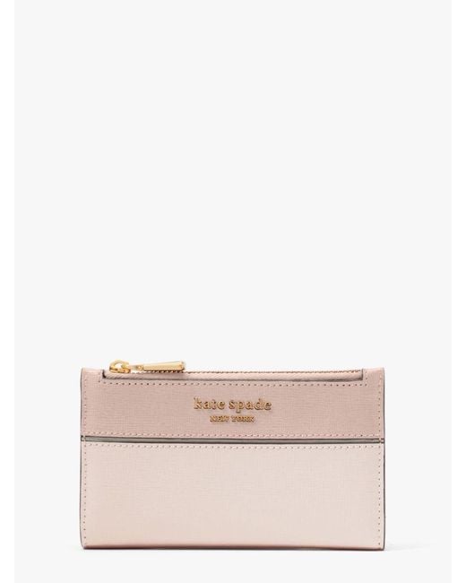 Kate Spade Pink Morgan Colorblocked Small Slim Bifold Wallet